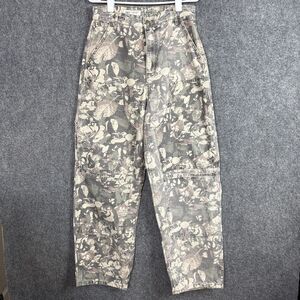 Zara Jeans Womens Size 30 Camo Leaf Double Cargo  Baggy Y2K Streetwear